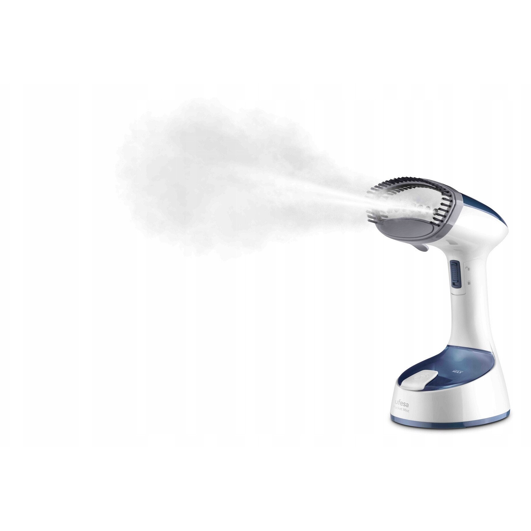 Parownica verticala Pocket Mist, 1470 W, 21 g/min, inox, 14,5x10,8x17,6 cm, set cu perie pentru tesaturi groase