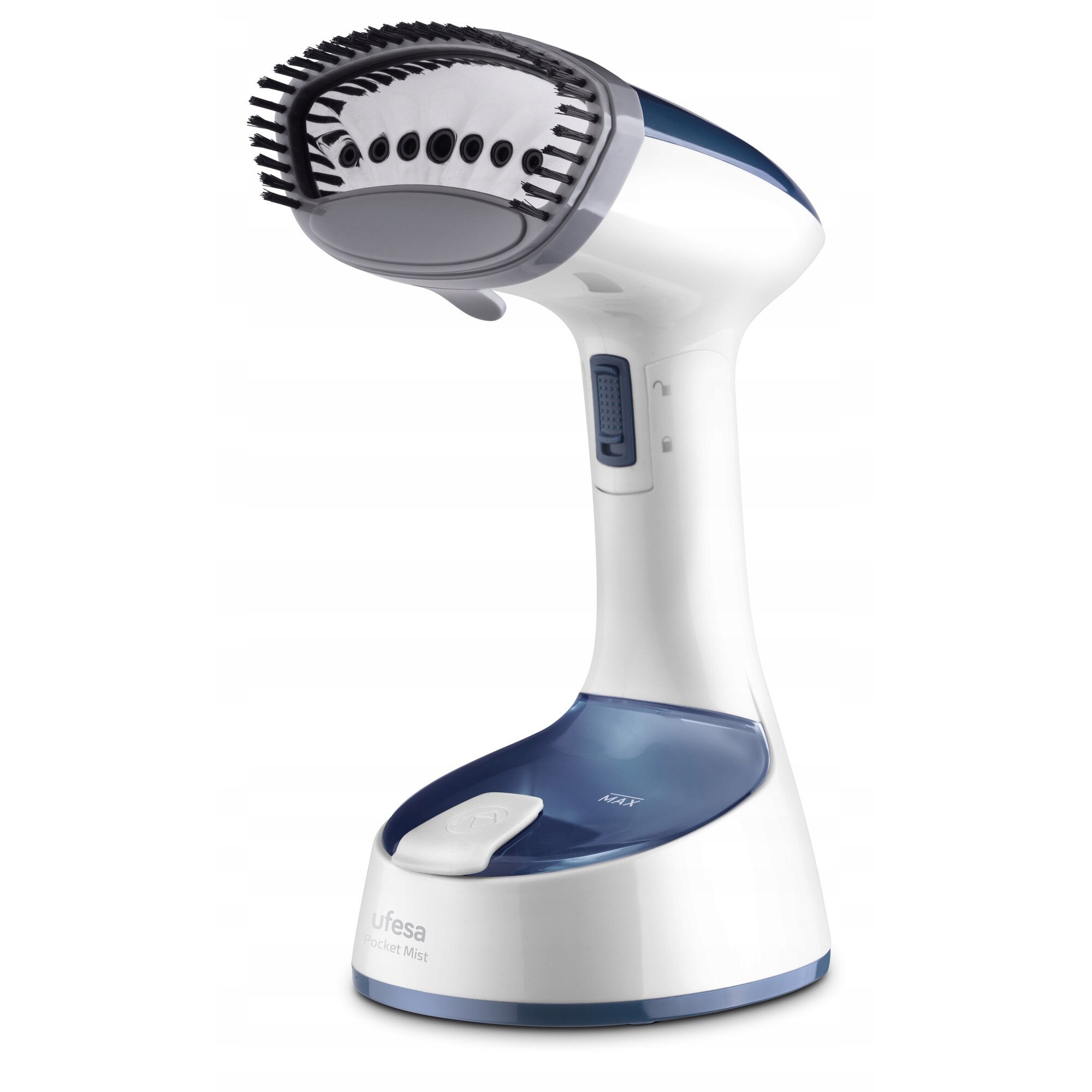 Parownica verticala Pocket Mist, 1470 W, 21 g/min, inox, 14,5x10,8x17,6 cm, set cu perie pentru tesaturi groase