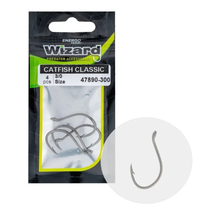 Carlige Somn Wizard Catfish Classic, Nr.2/0, 4buc/plic