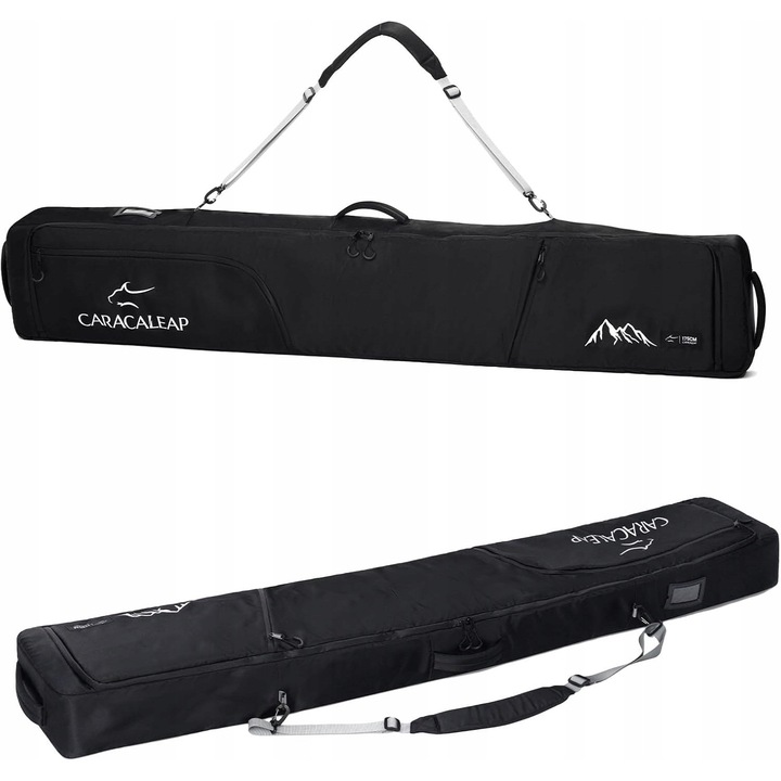 Torba snowboard, Caracaleap, 195cm, impermeabila, neagra, cu protectie 360°