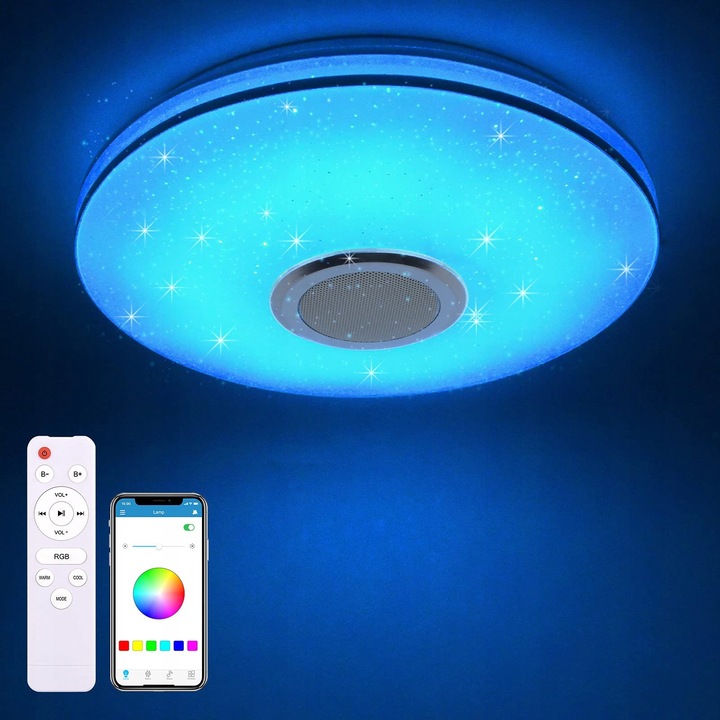 LED лампа 36W с Bluetooth, APP контрол, RGB, 30см, за всекидневна, спалня, детска стая
