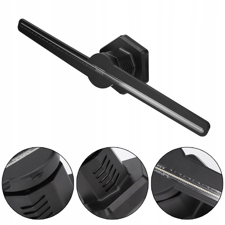 Holografic ventilator 3D, 50cm, 276 LED, rezolutie 1080x276P, negru, set inclus