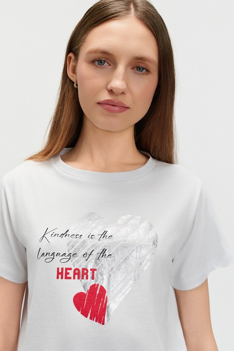 Top Secret, Tricou cu imprimeu text, Alb