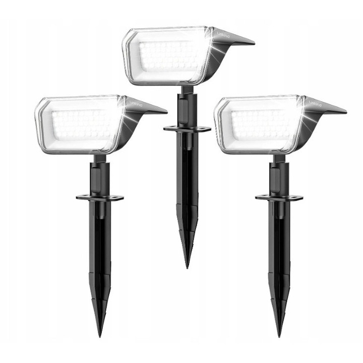 Set 3x Lampi Solare Linkind 800 lm, 60 LED, IP67, 6500K, 135°