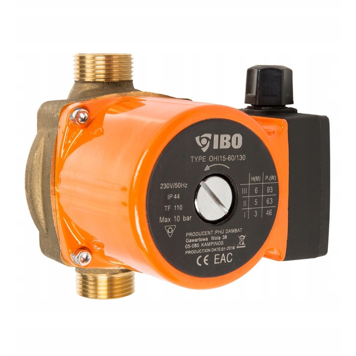 Pompa cyrkulanta CWU OHI 25-60/130, 3 moduri, corp din bronz, 130x125x130mm