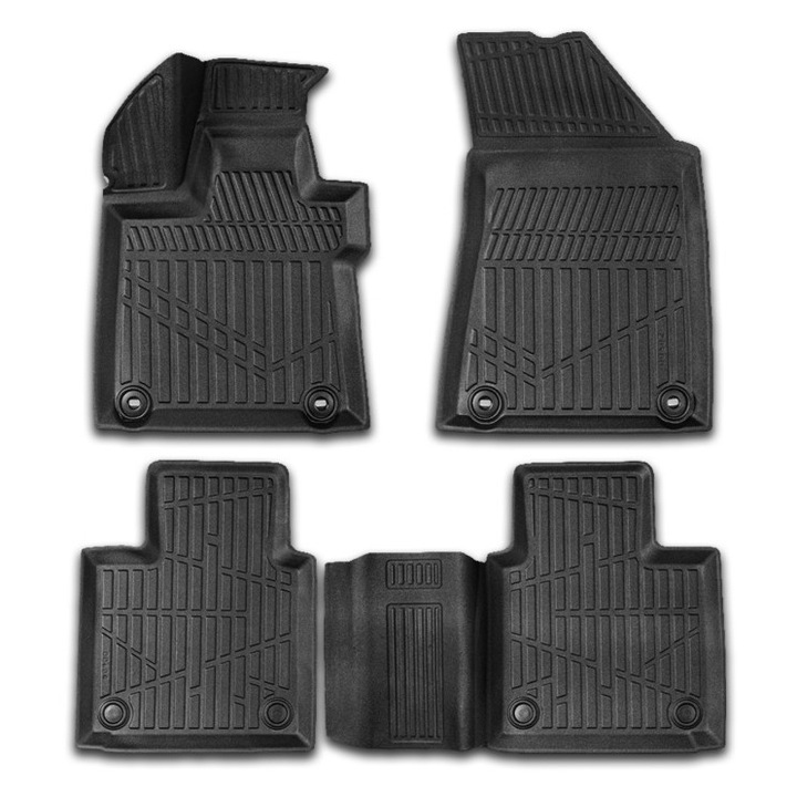 Set covorase auto cauciuc MG HS Turbo Hybrid 2024->, forma tavita 3D