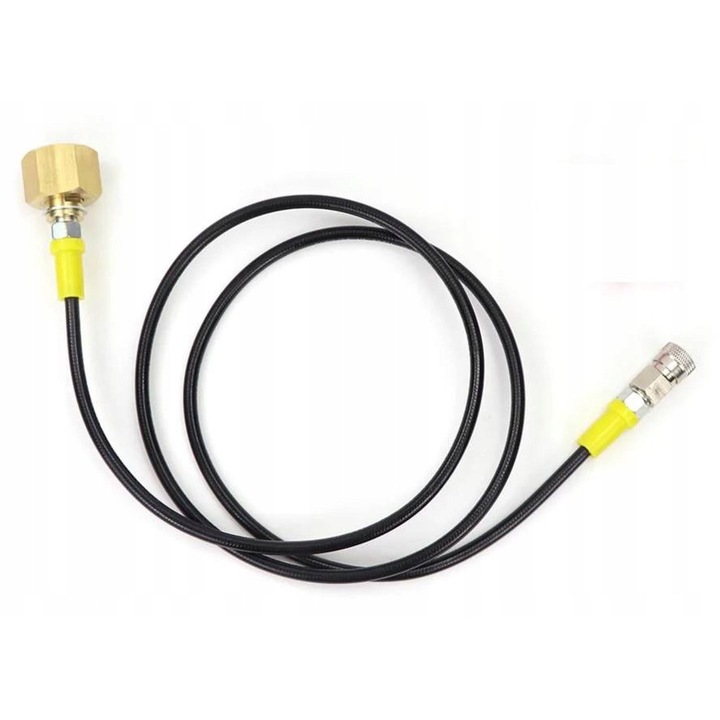 Adaptor furtun inalt presiune 1,2m W21,8-W21,8, cu manometru, din material mosnet, pentru transfer CO2