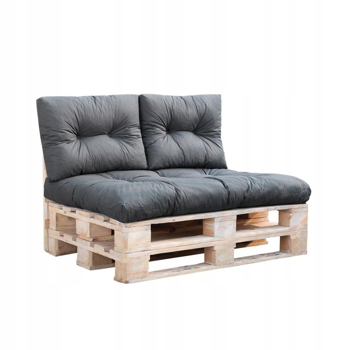 Set perne decorative, 2 perne de spate 42x60x12cm si 1 perna de sezut 80x120x12cm, Patio, gri