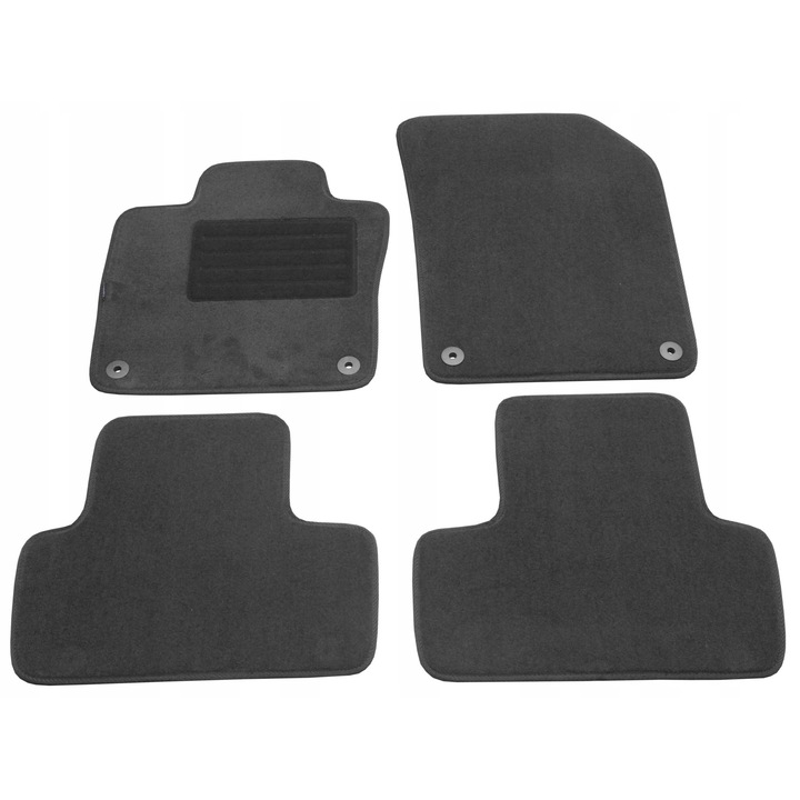 Set covorase auto Petex, grafit, pentru VOLVO XC-60 II, din material velur, cu stopere de fixare, 2000g/m2