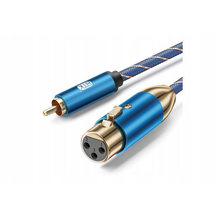 Cablu XLR feminin la RCA masculin 2M, audio profesional, constructie durabila, ecranare EMI/RFI