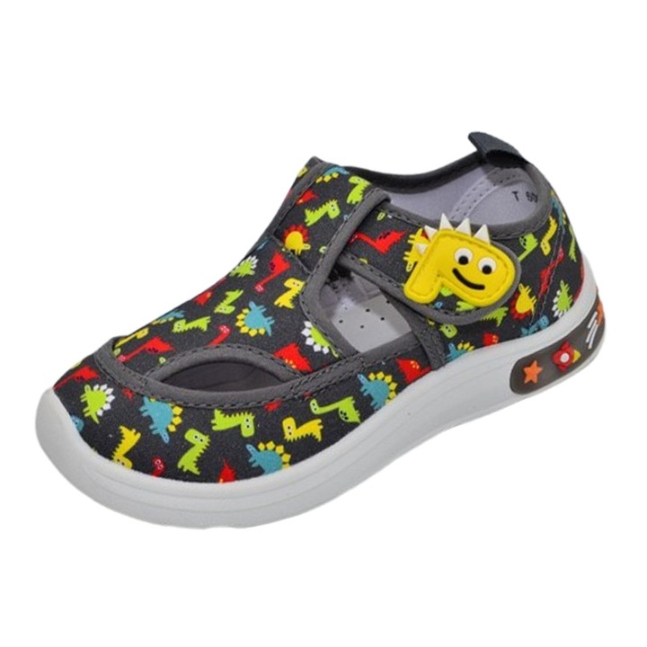 Ортопедични платнени маратонки с LED светлини за момчета, Tom Miki, T-60021-F, Сиви 126116