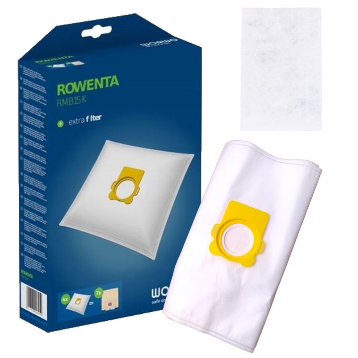 Set 3 worki pentru aspirator Worwo Perfect Bag, filtrare M, eliminare alergeni, multicolor