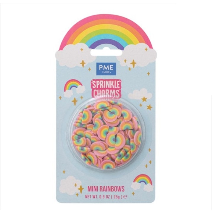 Mini mix de decoratiuni prajituri, PME, culori curcubeu, 25g