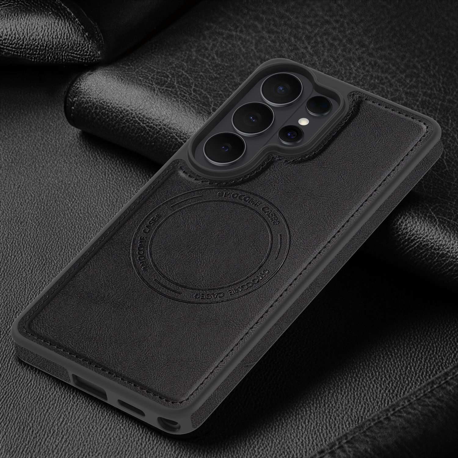 Husa pentru Samsung Galaxy S26 Ultra, MagSafe, Protectie Camera, Piele Ecologica Premium, Rezistenta la Socuri, Design Business, Negru