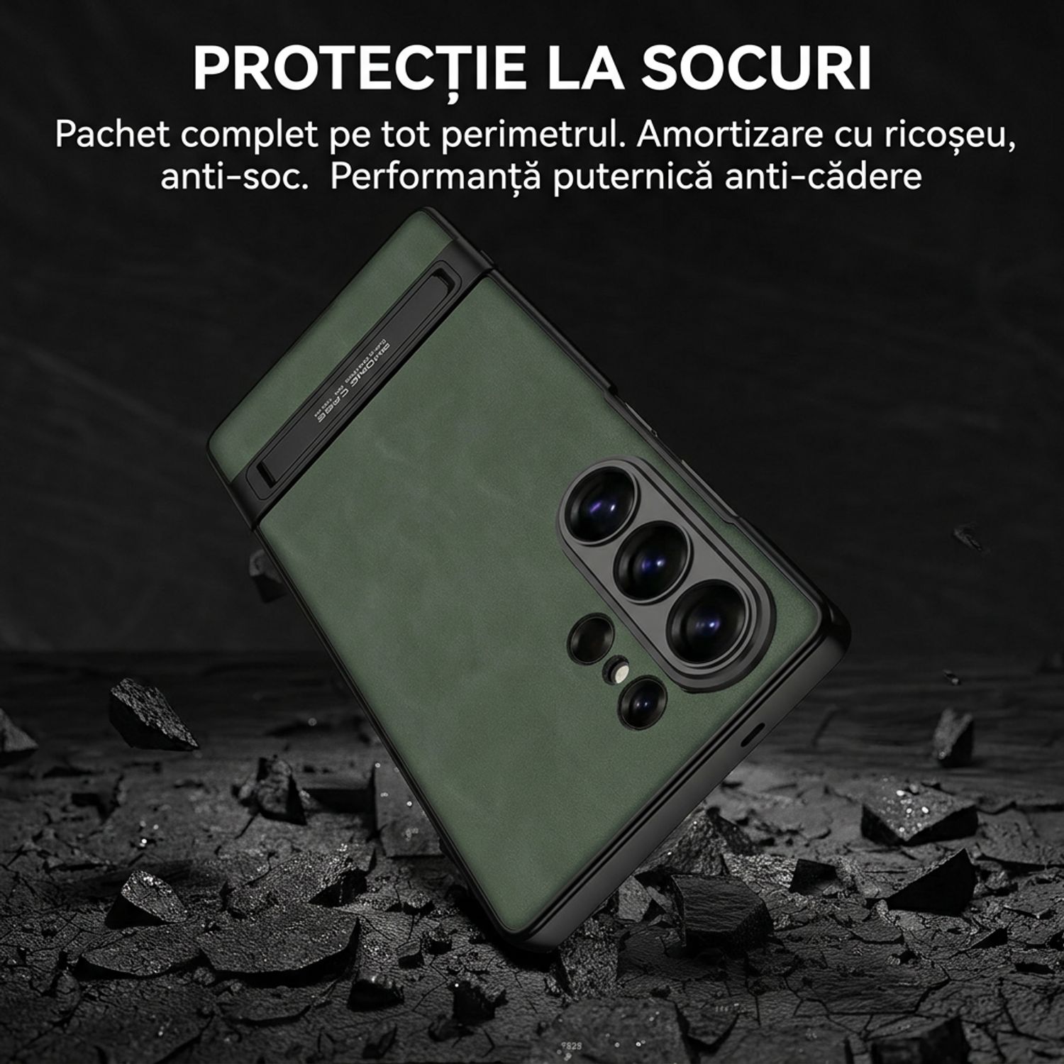 Husa pentru Samsung Galaxy S26 Ultra cu MagSafe, Suport Invizibil Reglabil, Piele Premium, Protectie Camera si Anti Soc, Slim, Negru