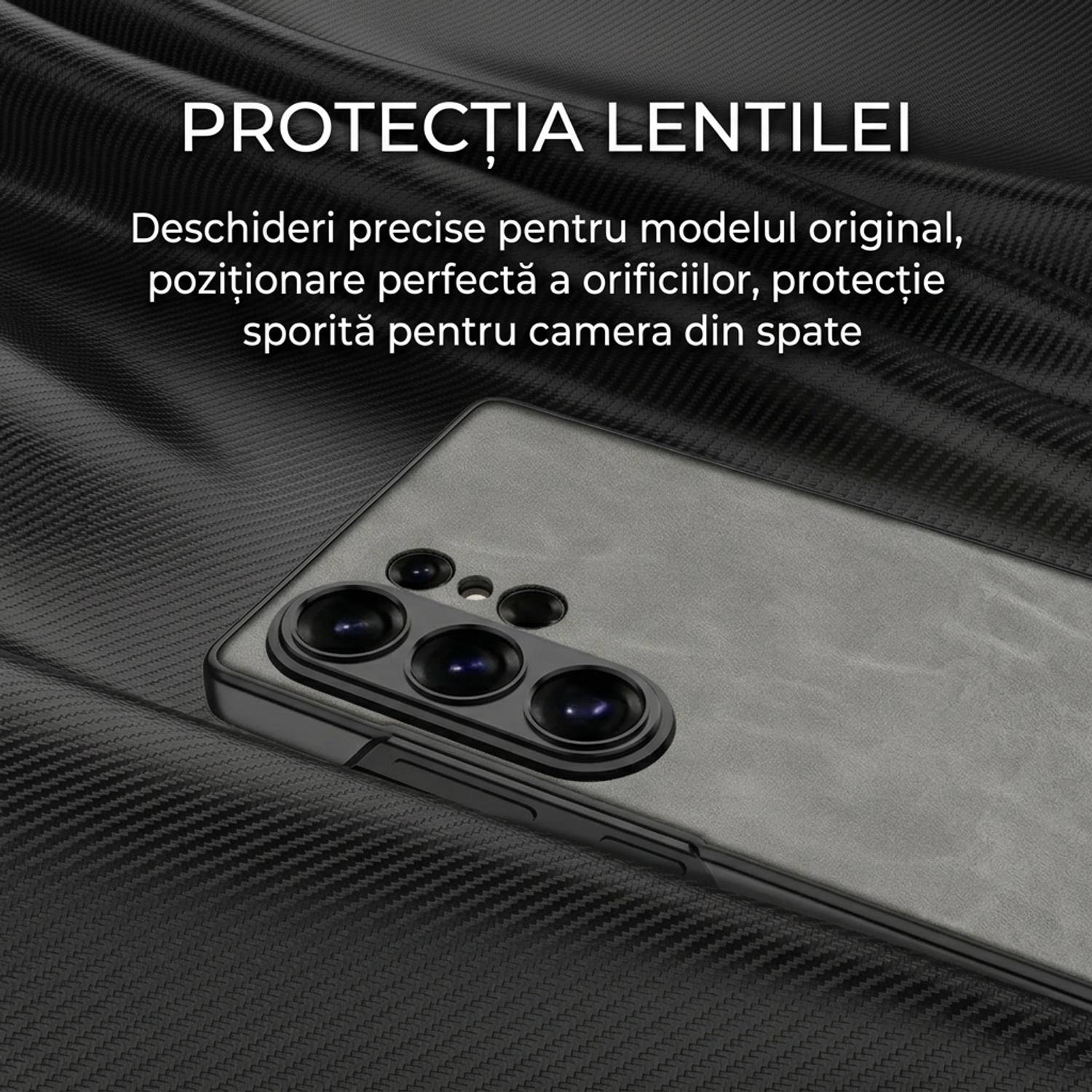 Husa pentru Samsung Galaxy S26 Ultra cu MagSafe, Suport Invizibil Reglabil, Piele Premium, Protectie Camera si Anti Soc, Slim, Negru