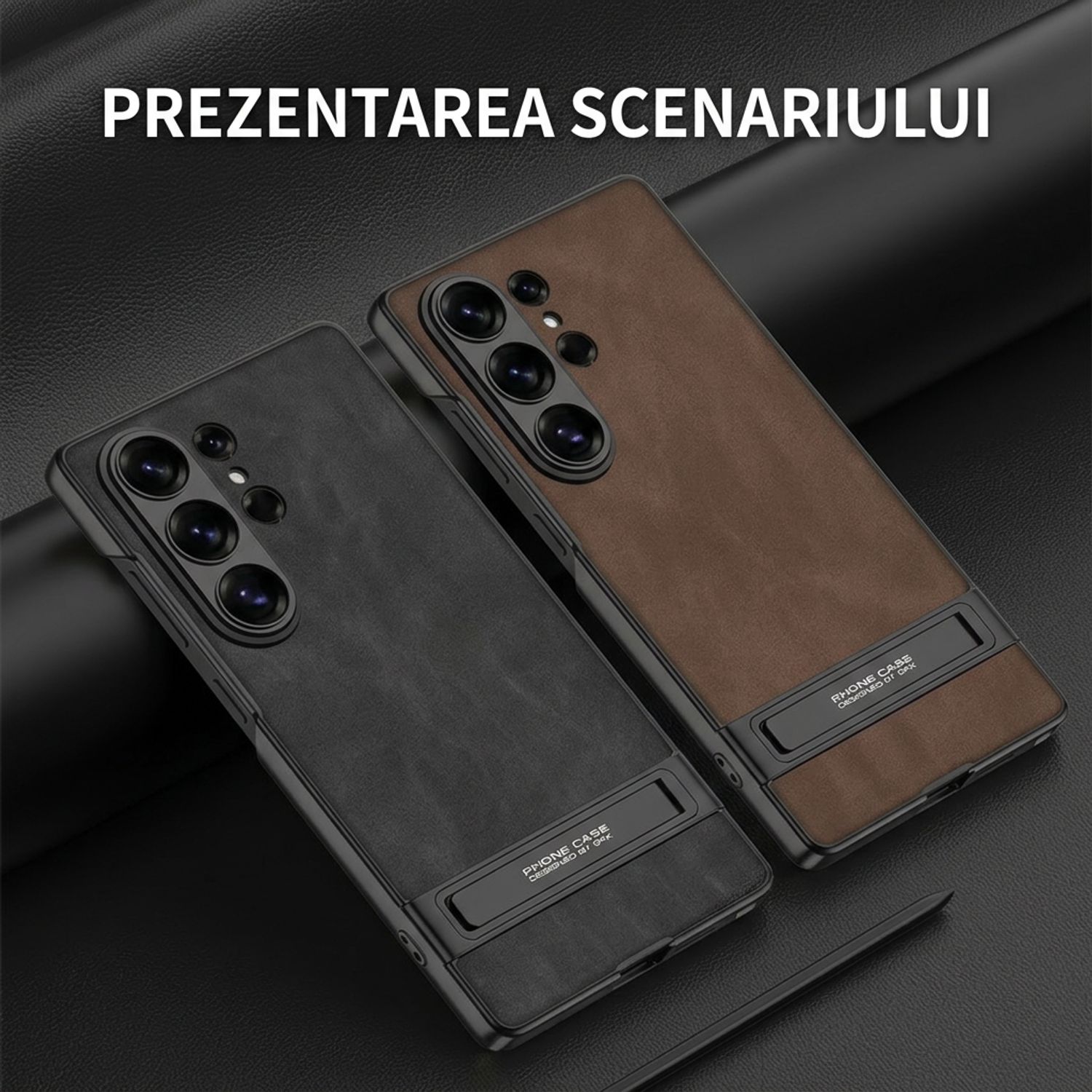 Husa pentru Samsung Galaxy S26 Ultra cu MagSafe, Suport Invizibil Reglabil, Piele Premium, Protectie Camera si Anti Soc, Slim, Negru