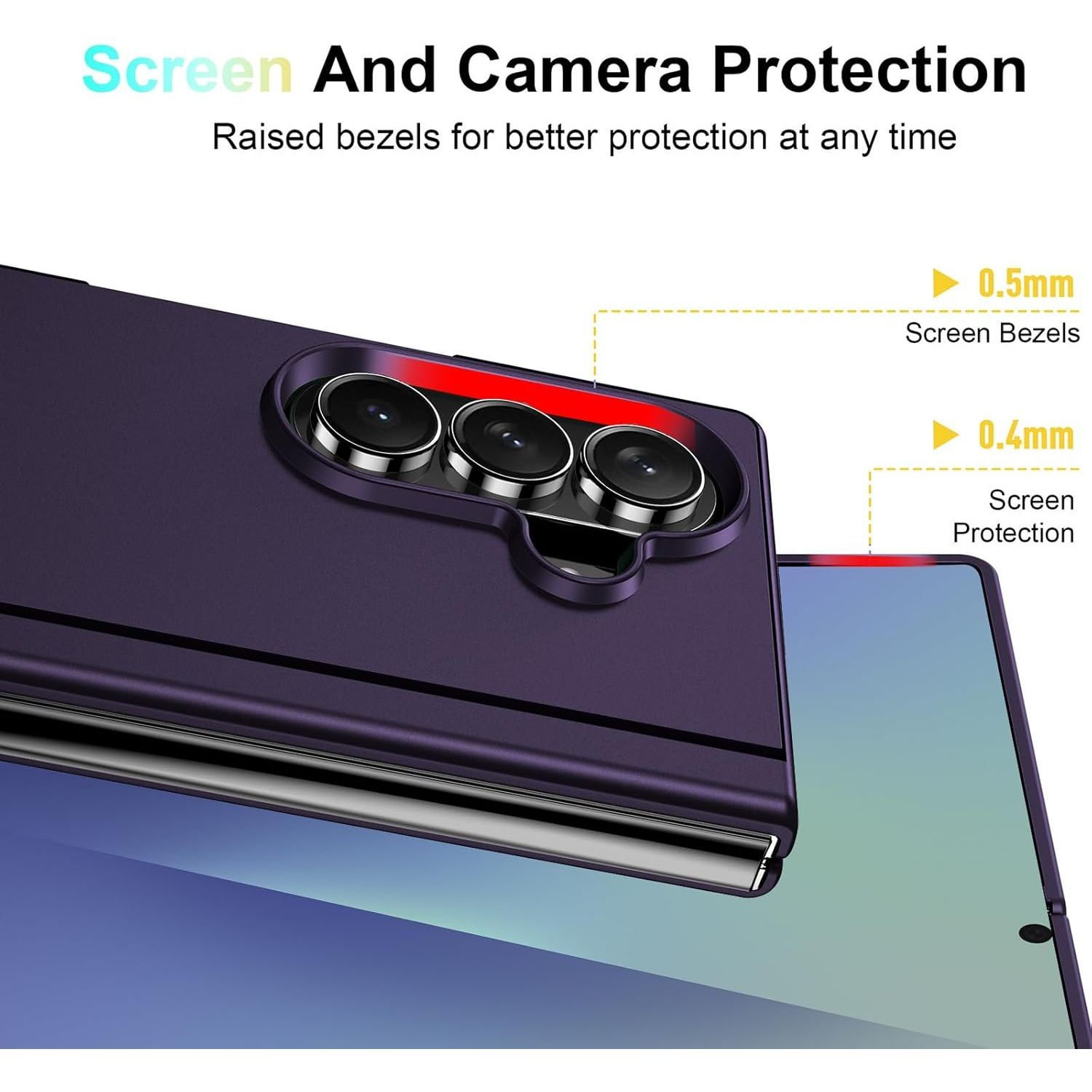 Husa telefon Compatibila Samsung Galaxy Z Fold7, cu Suport Invizibil, Antisoc, Mov