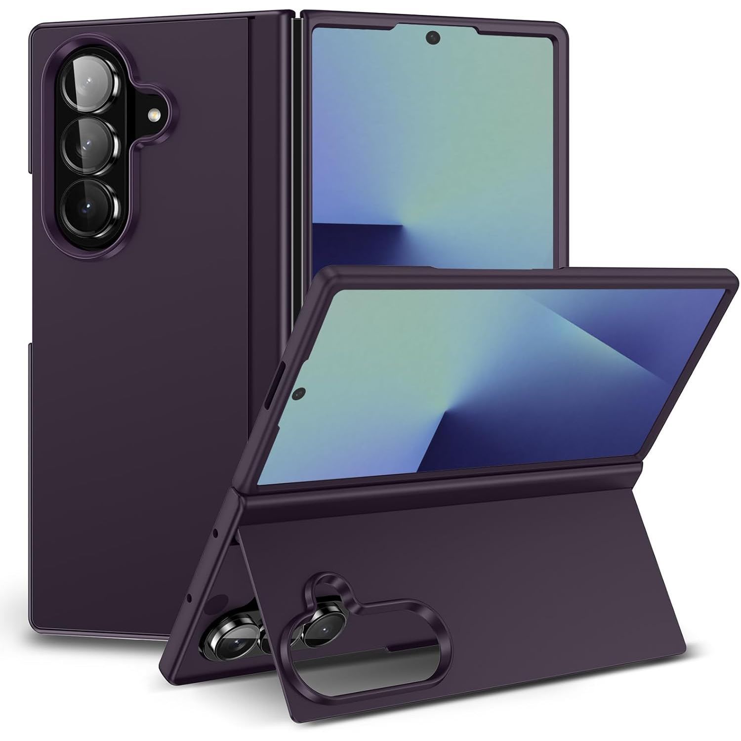 Husa telefon Compatibila Samsung Galaxy Z Fold7, cu Suport Invizibil, Antisoc, Mov