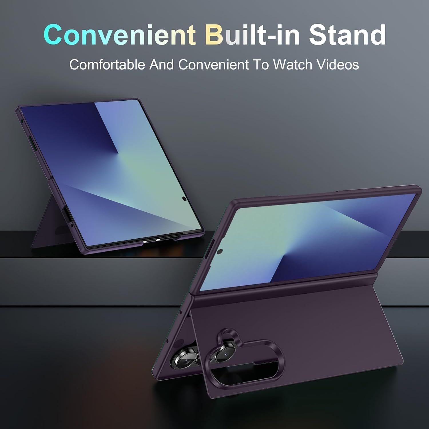 Husa telefon Compatibila Samsung Galaxy Z Fold7, cu Suport Invizibil, Antisoc, Mov