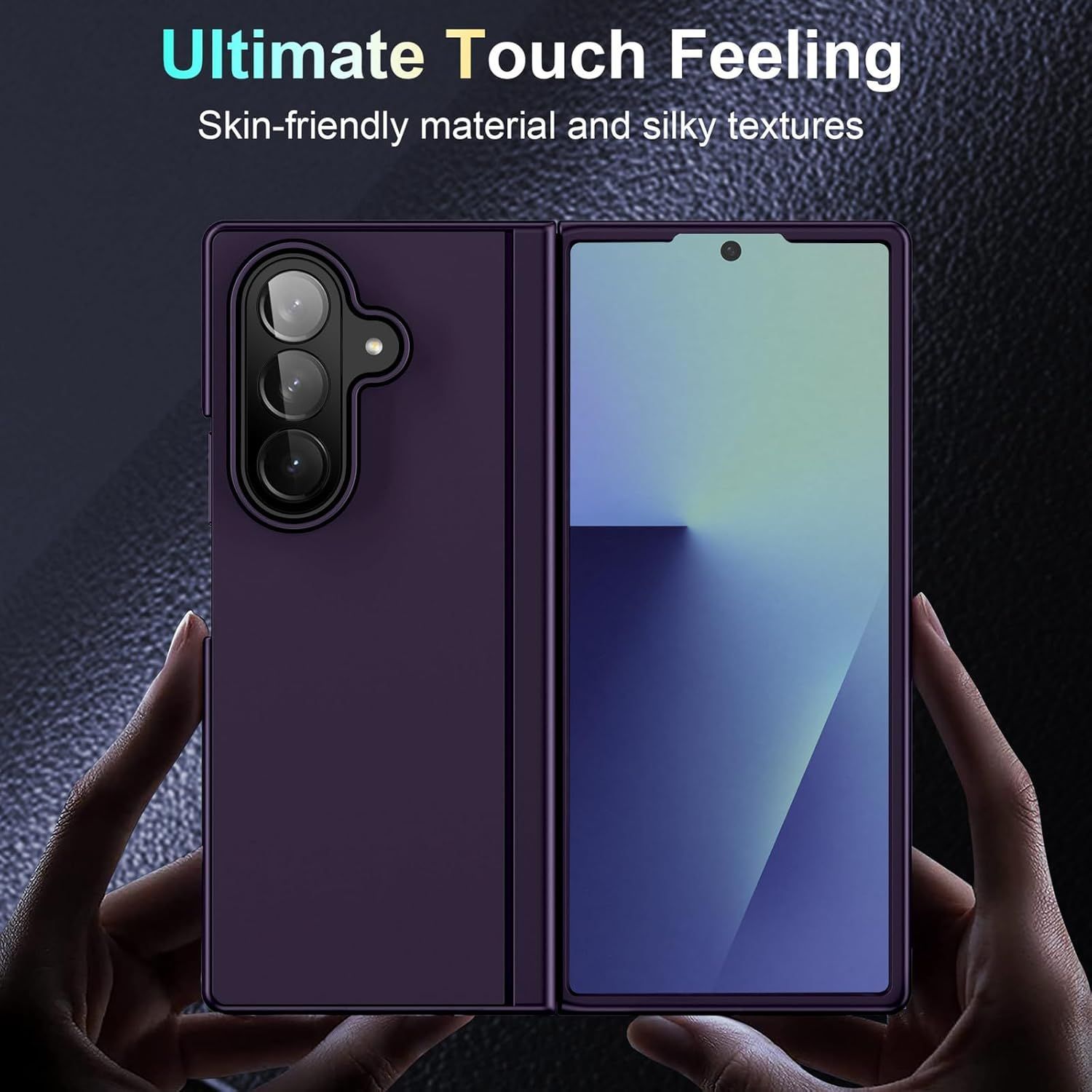 Husa telefon Compatibila Samsung Galaxy Z Fold7, cu Suport Invizibil, Antisoc, Mov