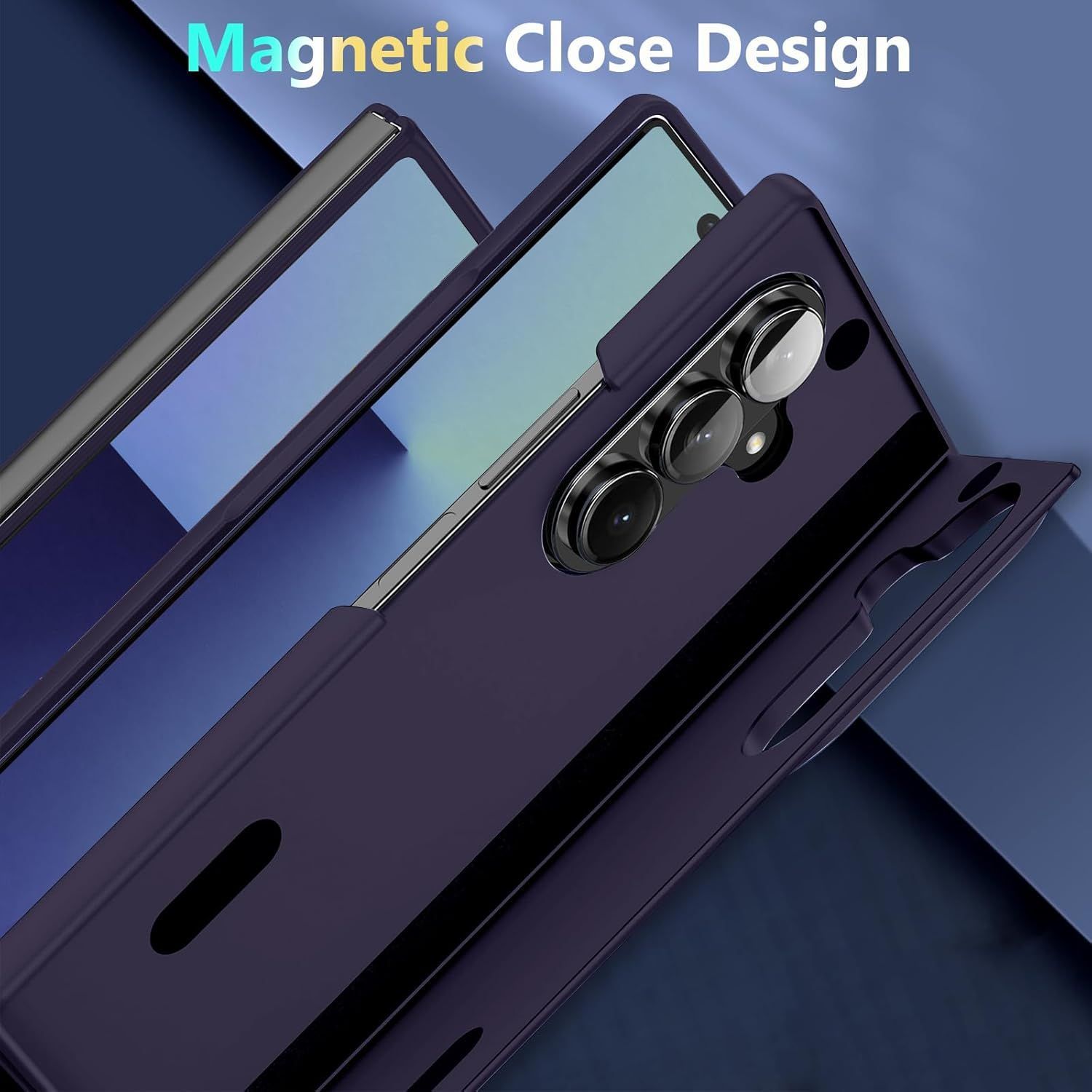 Husa telefon Compatibila Samsung Galaxy Z Fold7, cu Suport Invizibil, Antisoc, Mov