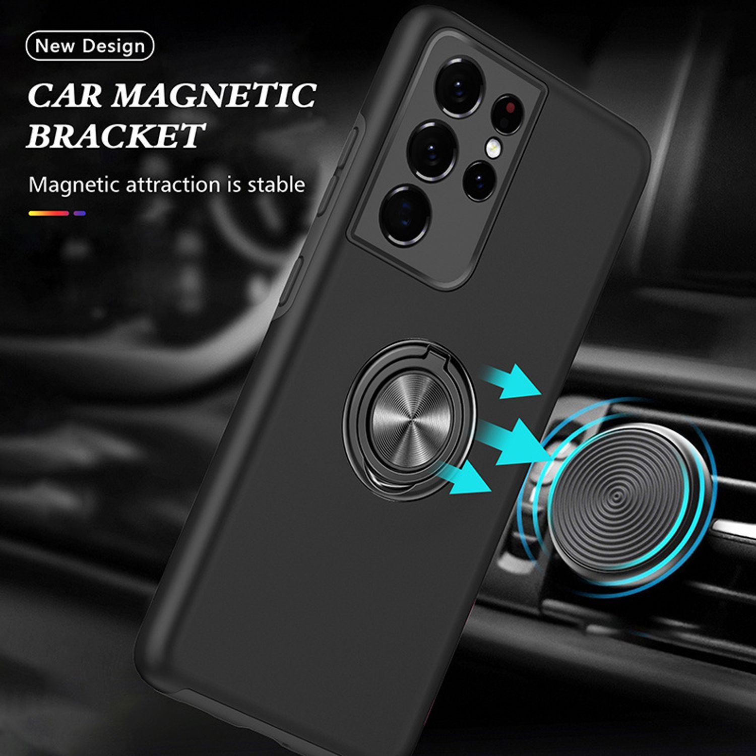 Husa pentru Samsung S26 Ultra, MagSafe, si Suport Integrat Tip Kickstand Protectie Antisoc Rezistenta la Impact, Negru