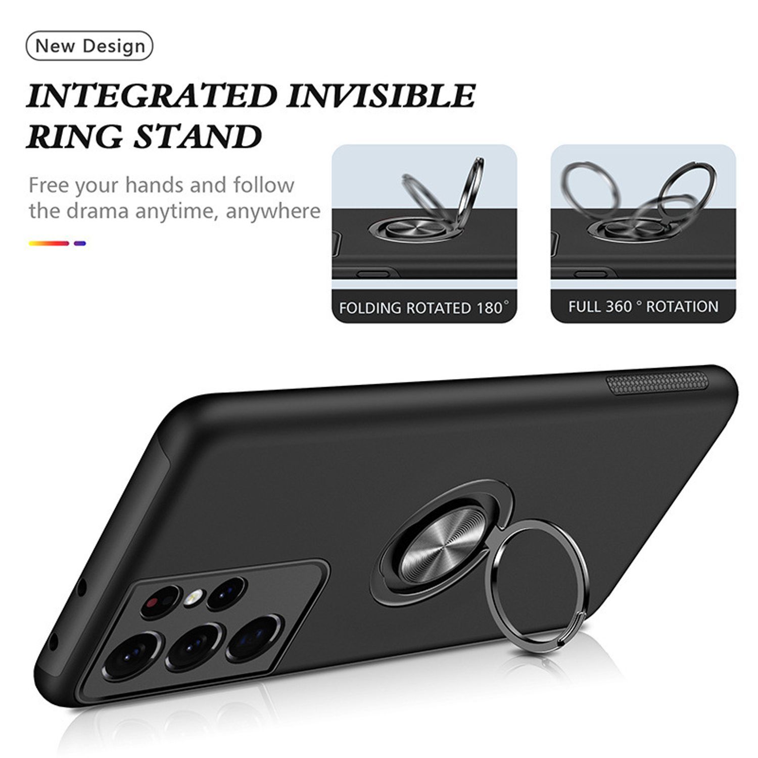 Husa pentru Samsung S26 Ultra, MagSafe, si Suport Integrat Tip Kickstand Protectie Antisoc Rezistenta la Impact, Negru