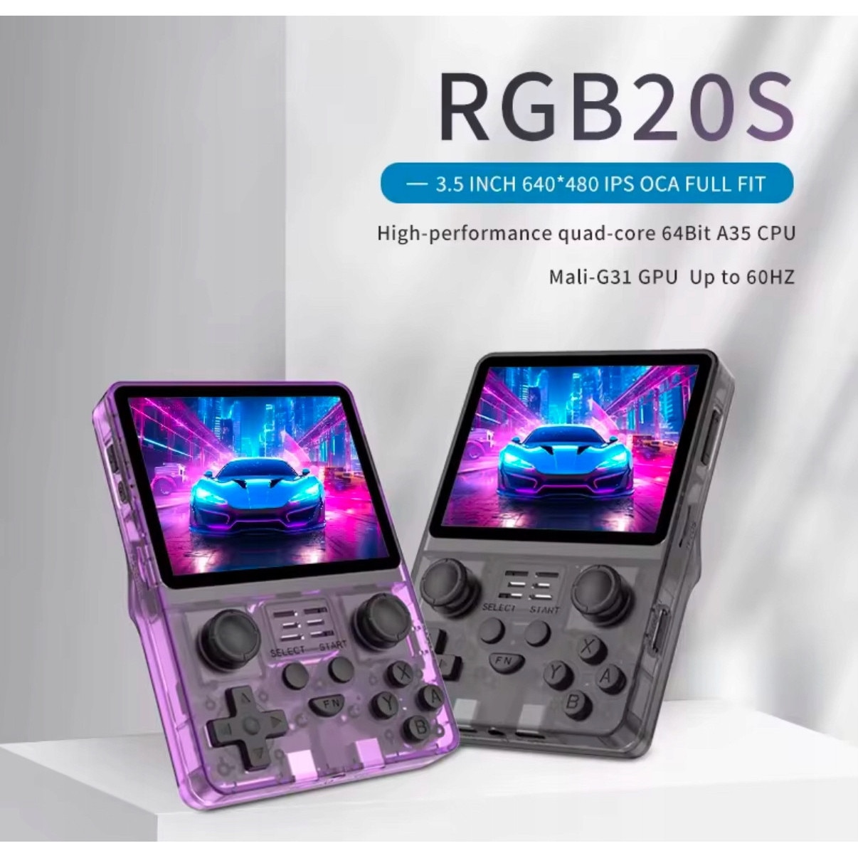 Consola portabila de jocuri retro ACTION RGB20S 64GB, 15000 jocuri, 3,5 inch, multicolor
