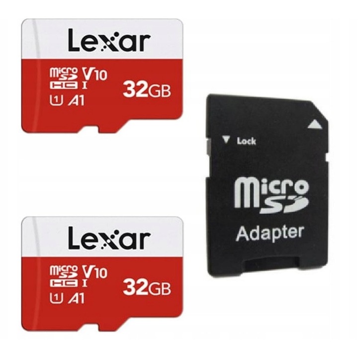 Carda memorie SDXC Lexar 128 GB, A1, U3, V30, cu adaptor