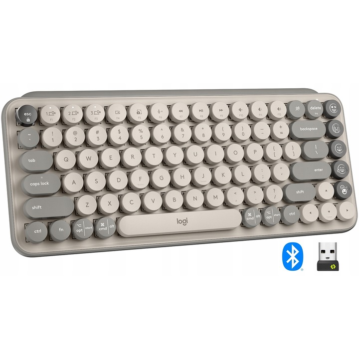 Безжична механична клавиатура Logitech POP Keys, QWERTY US'International, арабски описания, Bluetooth, пълен комплект