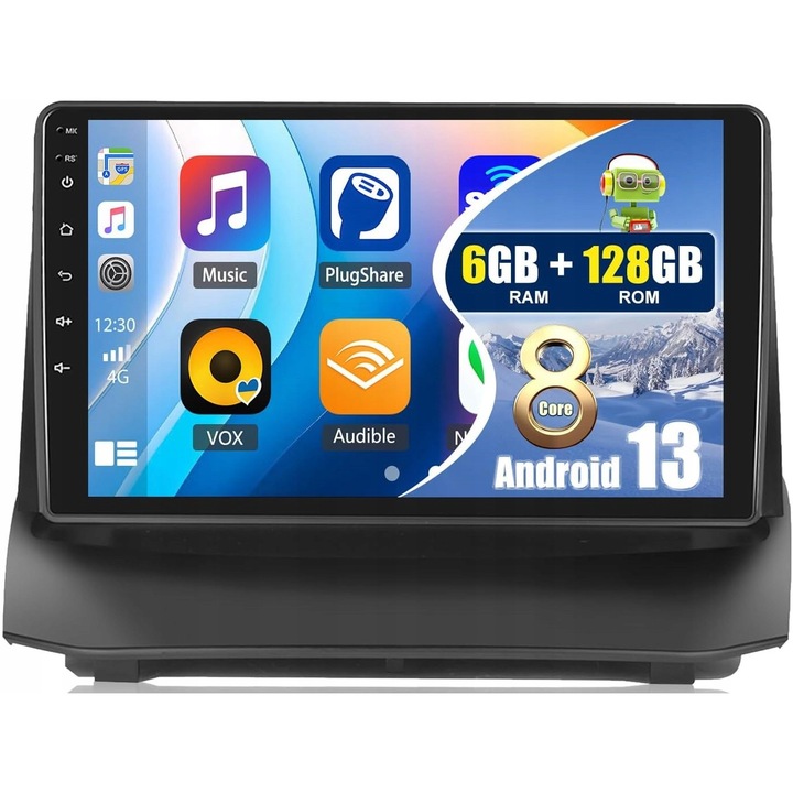 Autórádió Android 13, 9 hüvelykes, 6G + 128G, Ford Fiesta 2009-2014, WiFi, Bluetooth