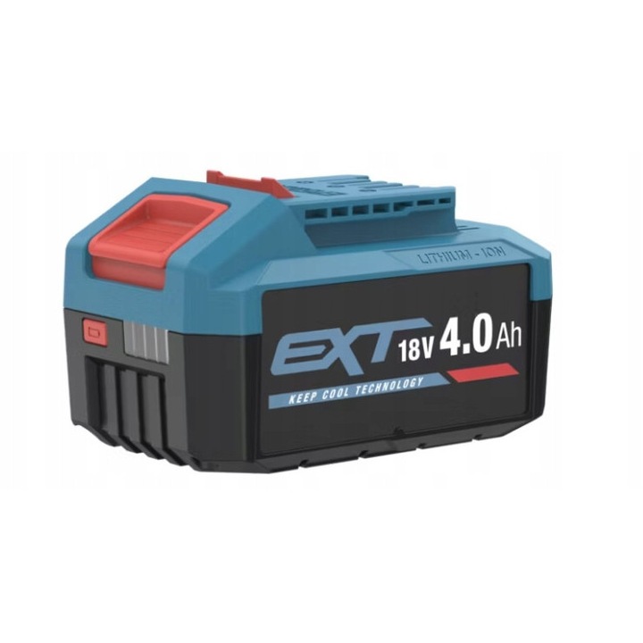 Acumulator Erbauer G2 4 Ah 18 V, tehnologie Keep Cool, compatibil cu sistemul EXT 18V, dimensiuni 122x79x71mm, culoare multicolor