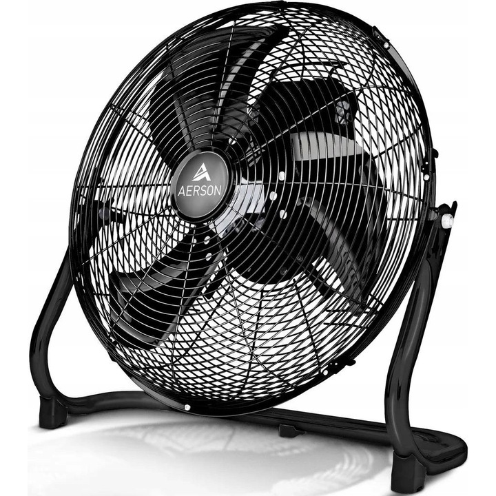 Ventilator de podea 60 cm, 200W, 3 viteze, negru, set