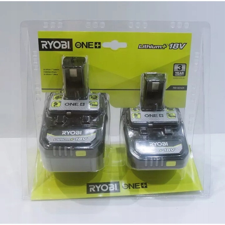 Set acumulatori RYOBI 18V ONE+, 2,0Ah si 4,0Ah, 18V, litio-jonici