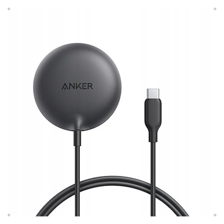 Incarcator magnetic wireless Anker Zolo 15W Qi2, 1,5m, negru, set