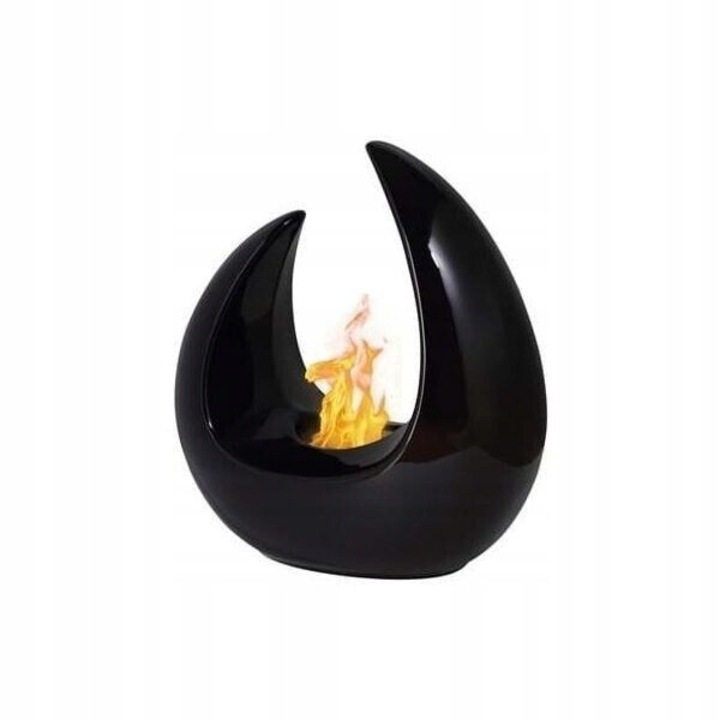 Palenisko etanol Qlima FFB 207, 24x16x26 cm, negru, ceramica si otel inoxidabil, capacitate 60 ml, timp de ardere 45 min