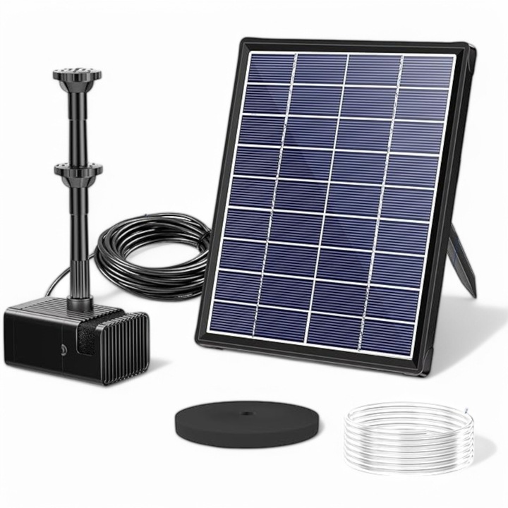 Biling kültéri szolár szökőkút, továbbfejlesztett készlet, eltömődésgátló funkció, hordozható, 30x30cm