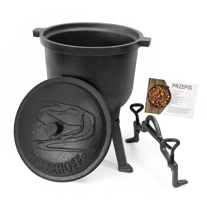 Kociolek 8L Meyerhoff, fonta, cu picioare detasabile, maner, capacitate 8L