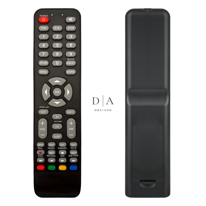 Telecomanda TV compatibila cu Televizor Utok LED, LCD, Seria U32HD3 si U32HD4 Configurare automata, Baterii 2 x AAA