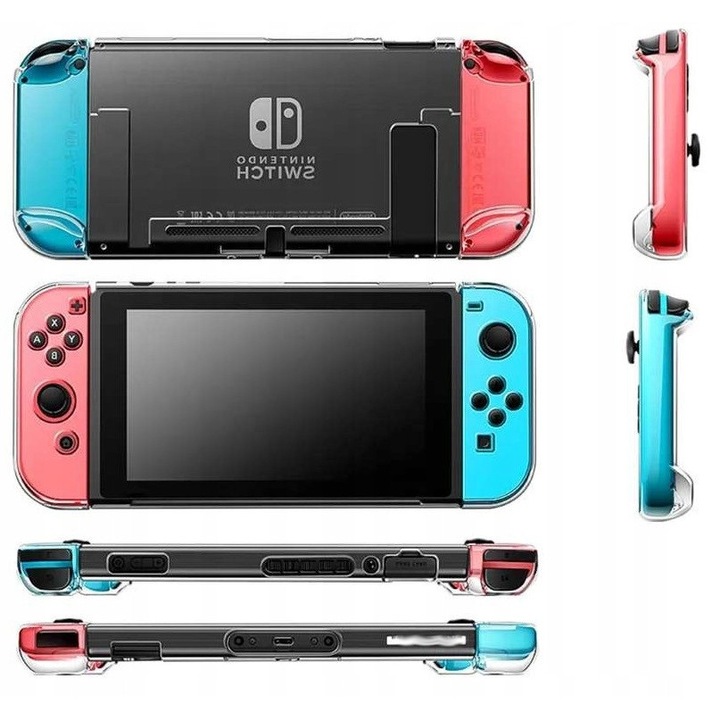 Etui transparent pentru consola Nintendo Switch si 2 joy-con, set, fara culoare