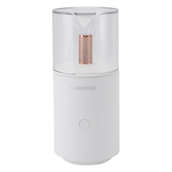 Difuzor de aromaterapie cu uleiuri esentiale NEXTLY, 2 moduri iluminare LED, alimentare USB, silentios, design compact, portabil, 16x7cm, 250ml, alb