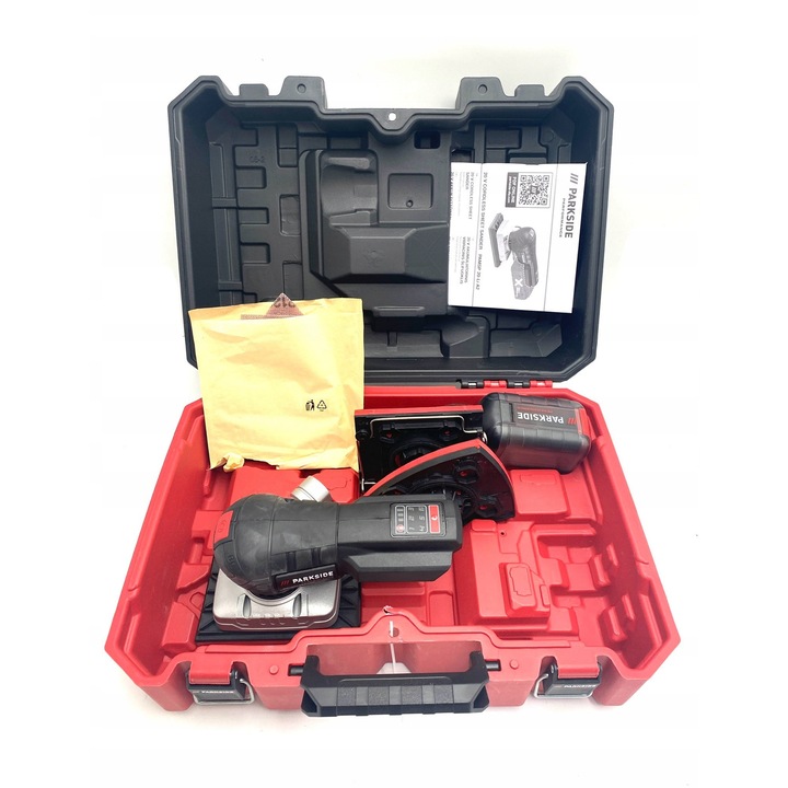 Slefuitor oscilant 20 V, 3 placi interschimbabile, 80x130mm, 110x110mm, 100x150mm, cu functie de aspiratie