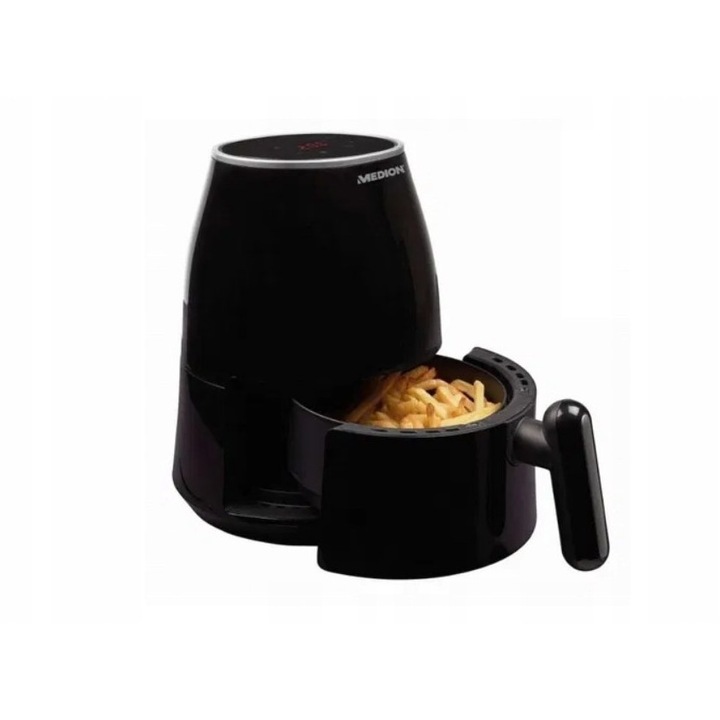 Friteuza fara ulei Medion 1230W, 80-200C, dimensiuni 23,2x23,2x29,6cm