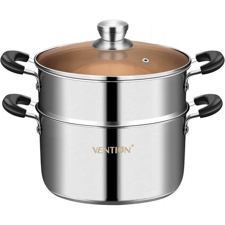 Oala pentru gatit la aburi, 3,6L, 22cm, inox, set cu insertie pentru kuskus