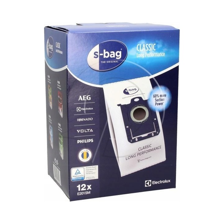 Set 12 saci Electrolux E201SM S-Bag, 15.5x27.5x16cm, 0.7kg