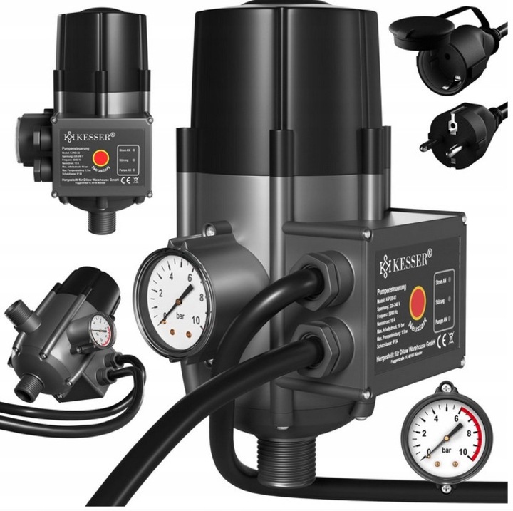 Повърхностна помпа KESSER, автоматичен контрол на налягането, защита от работа на сухо, 10 бара