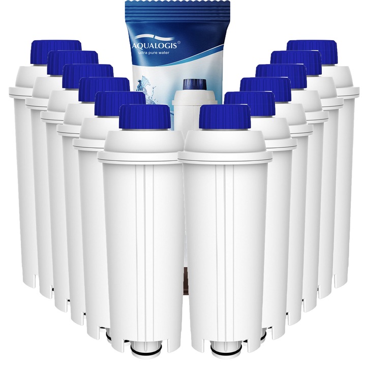 Set 12x Filtre apa pentru espressoare DeLonghi, AL-S002, elimina clorul, reduce duritatea, 12 bucati