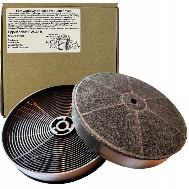 Filtru de carbon pentru hote, Profi&Home, FWP 18, set 4 buc, 16,2x3,3x2,8cm