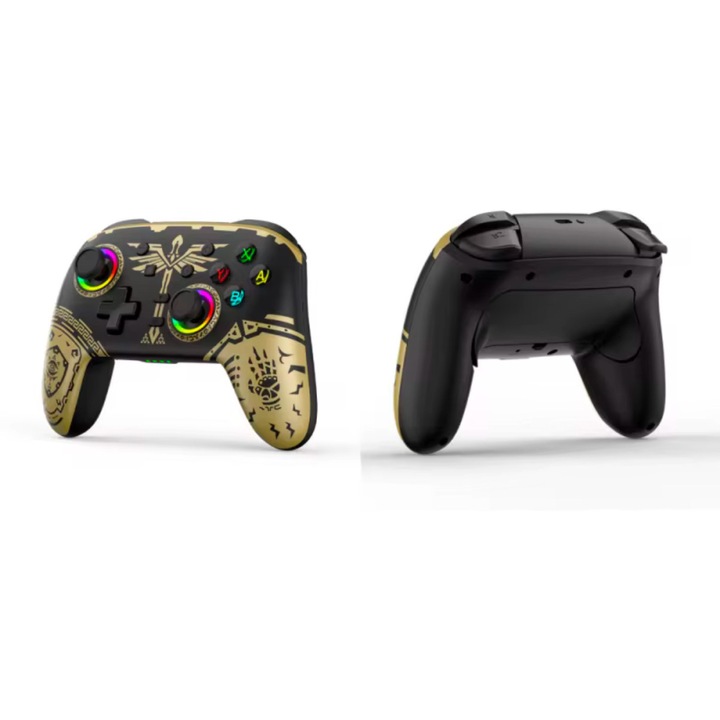 Controler de jocuri wireless pentru Nintendo Switch, 2 butoane programabile, vibratii reglabile, 600 mAh